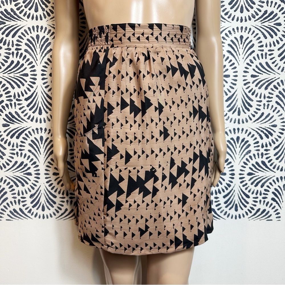 Anthropologie The Addison Story Silk Abstract Pocket Front Skirt FLAW READ